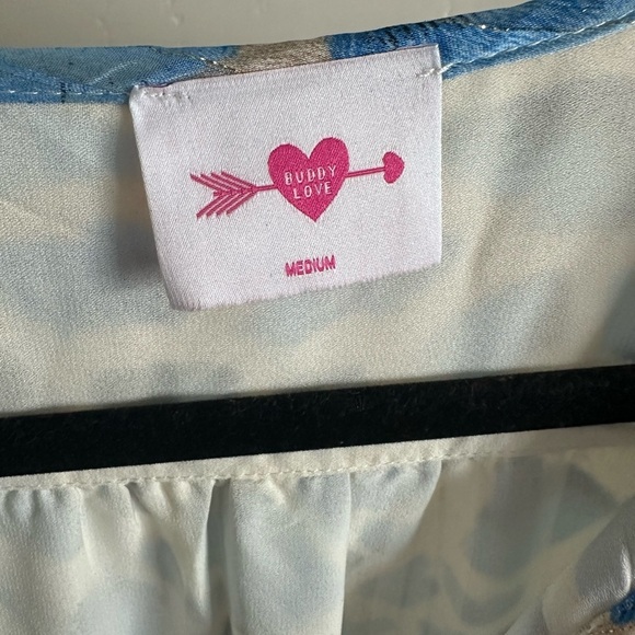 Buddy Love Pamela Maxi Dress in Santorini Print Blue With Gold Thread Medium - Picture 4 of 7